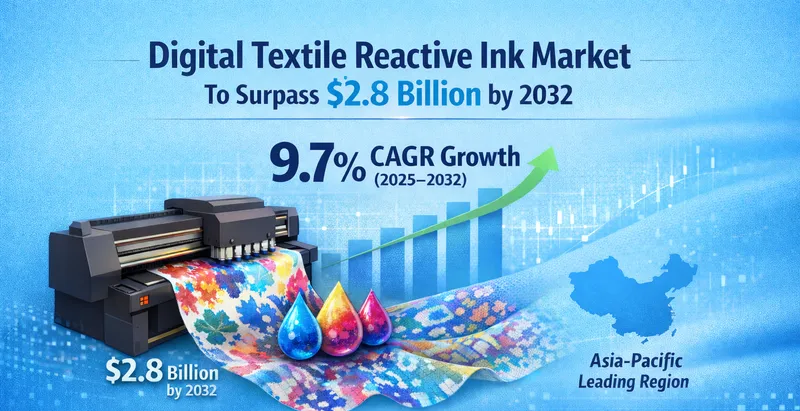 Digital Textile Reactive Ink Market to Surpass $2.8 Billion by 2032 at 9.7% CAGR: Data Driven Growth Analysis 